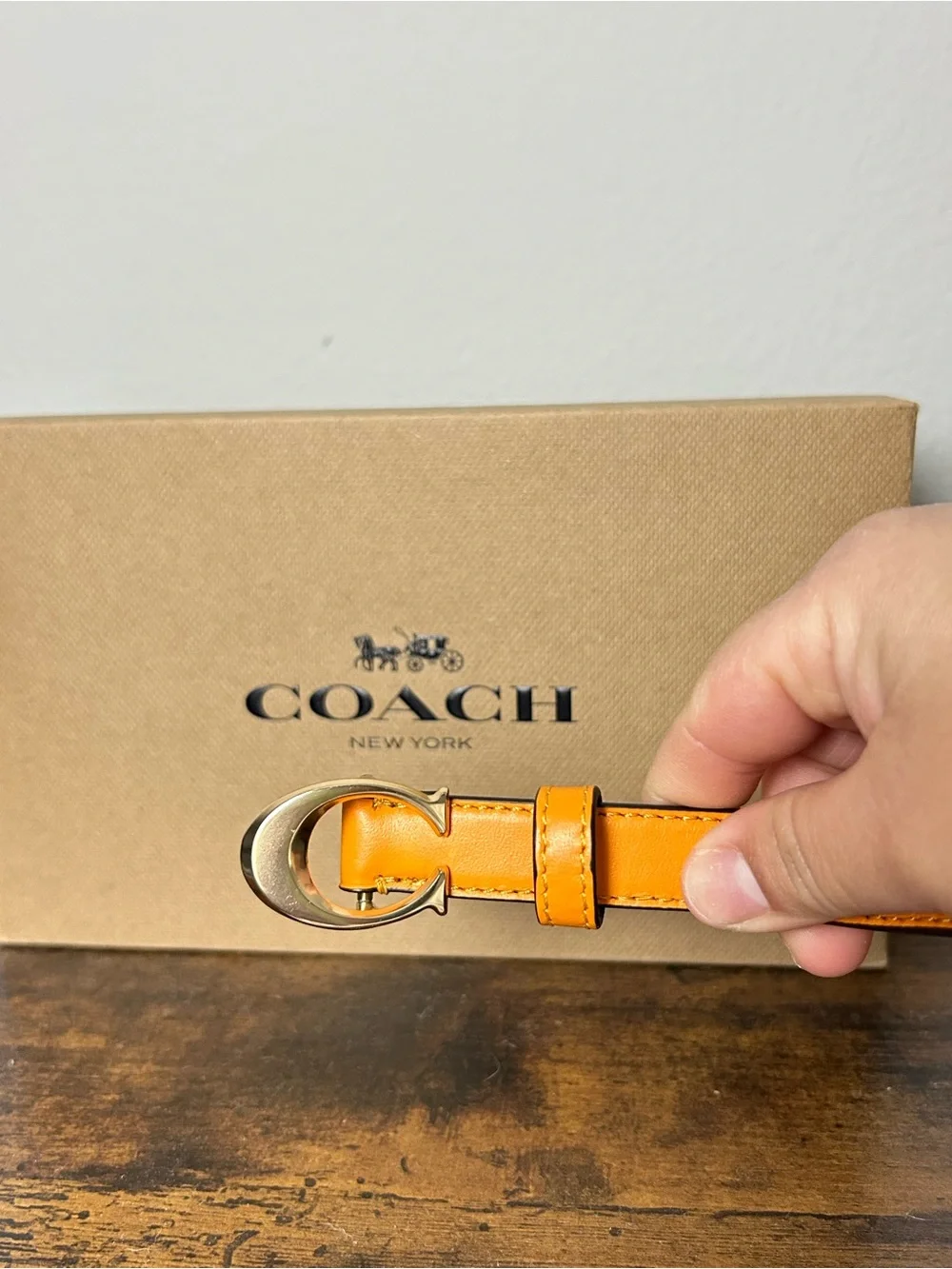 Coach leather belt